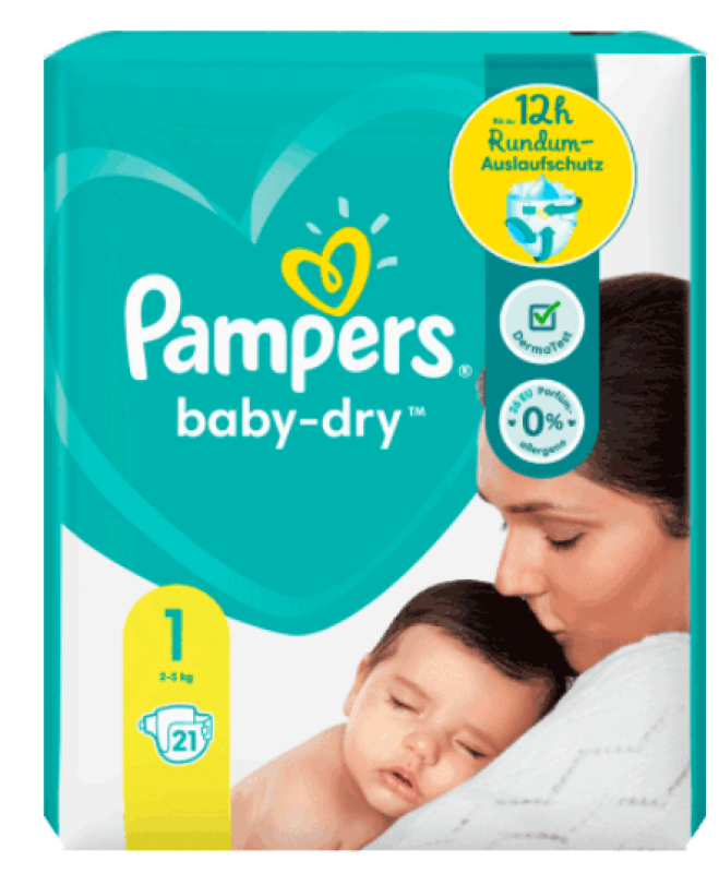 Pampers Windeln Baby Dry 1, Einzel Packung 21St